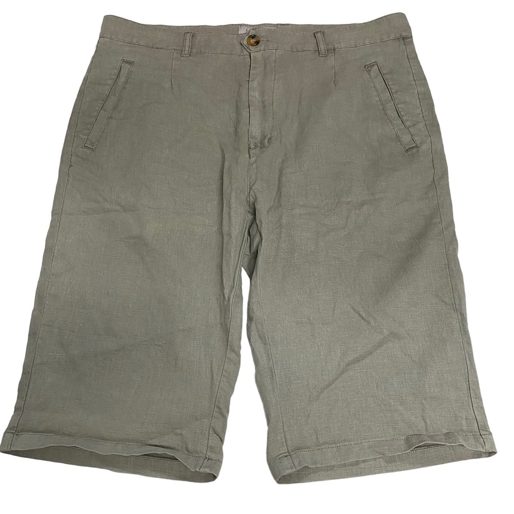Lindbergh Large Mens Shorts Linen Blend Grey Baggy Baggy Style: 30-54014 Pockets